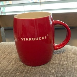 2011 Red Starbucks Mug - white inside